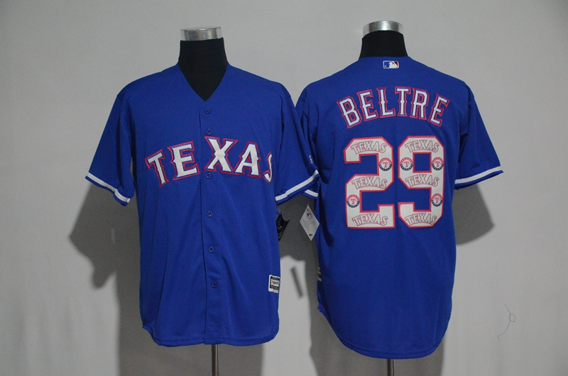 2017 MLB Texas Rangers #29 Beltre Blue Fashion Edition Jerseys
